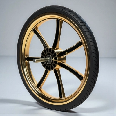 Koło tylne 12 cali do wózka Junama Imperial | Złota obręcz | Oryginał